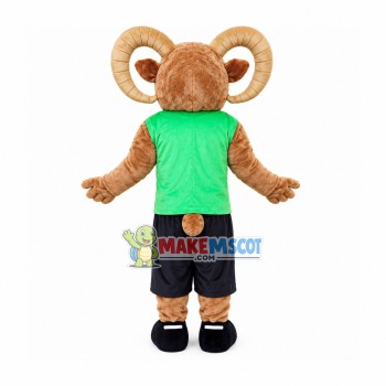 Power Brown Ram Mascot Costume Power Brown Ram Mascot Costume