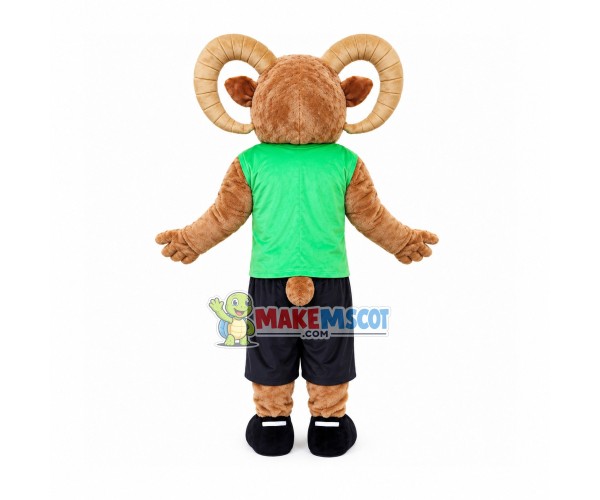 Power Brown Ram Mascot Costume Power Brown Ram Mascot Costume