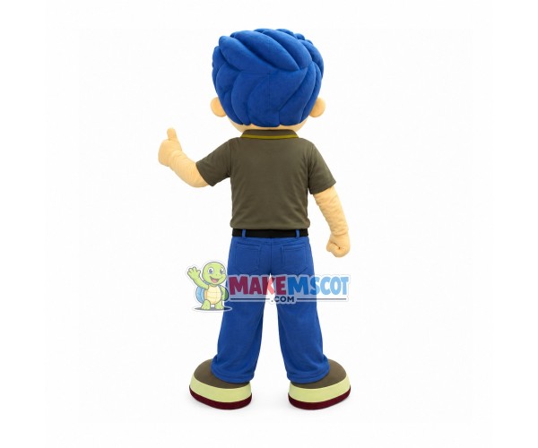 Blue Hair Adult Man Mascot Costume Blue Hair Adult Man Mascot Costume