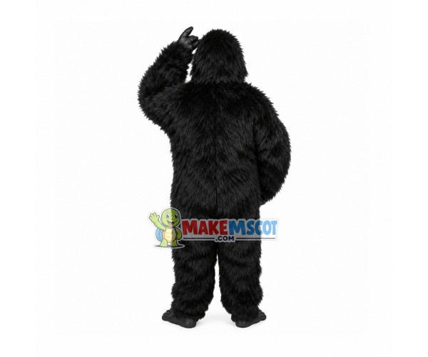 Interrogative Long-haired Chimpanzee Mascot Costume