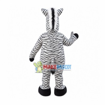 Weird Flat-headed Zebra Mascot Costume