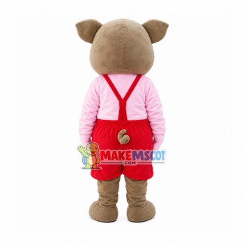 Brown Pig With Navel Mascot Costume Brown Pig With Navel Mascot Costume