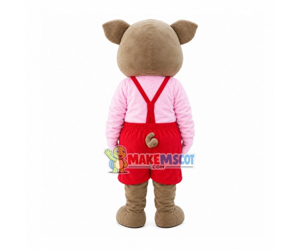 Brown Pig With Navel Mascot Costume Brown Pig With Navel Mascot Costume