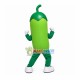 Showing Green Eggplant Mascot Costume Showing Green Eggplant Mascot Costume