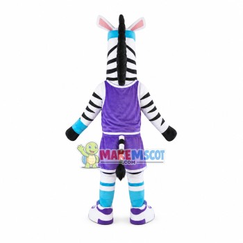 Motivational Zebra Athlete Mascot Costume Motivational Zebra Athlete Mascot Costume