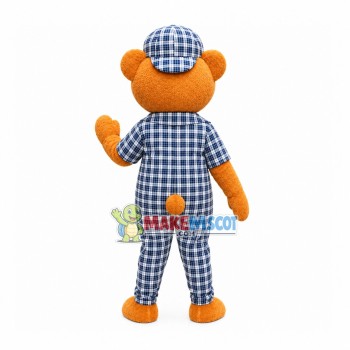Brown Bear In Plaid Suit Mascot Costume Brown Bear In Plaid Suit Mascot Costume