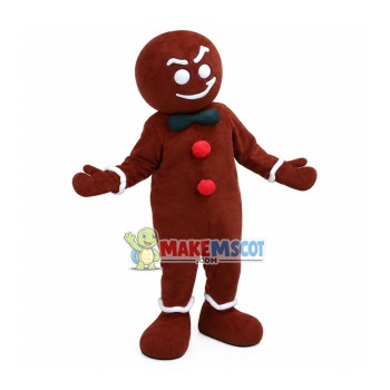 Bow Tie Gingerbread Man Mascot Costume Bow Tie Gingerbread Man Mascot Costume