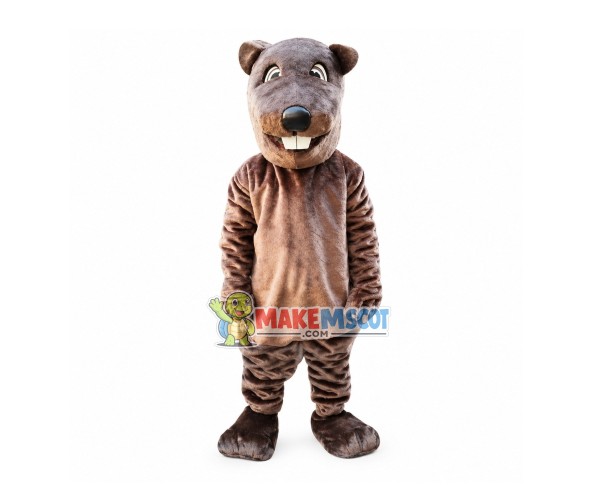 Gentle Beaver Adult Mascot Costume Gentle Beaver Adult Mascot Costume