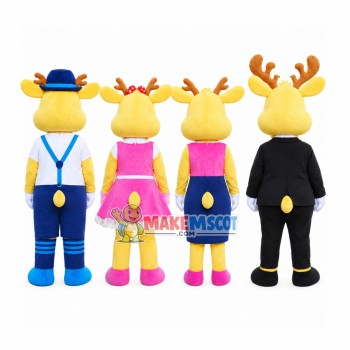 Happy Elk Family Mascot Costume