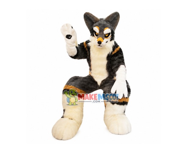Imposing Leader Wolf Mascot Costume