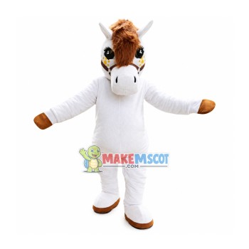 Beautiful White Horse Mascot Costume Beautiful White Horse Mascot Costume