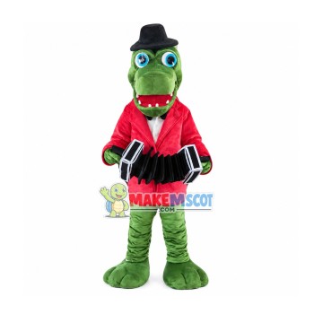 Accordionist Alligator Mascot Costume