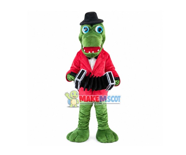 Accordionist Alligator Mascot Costume Accordionist Alligator Mascot Costume