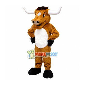 Strong Brown Bull Mascot Costume Strong Brown Bull Mascot Costume