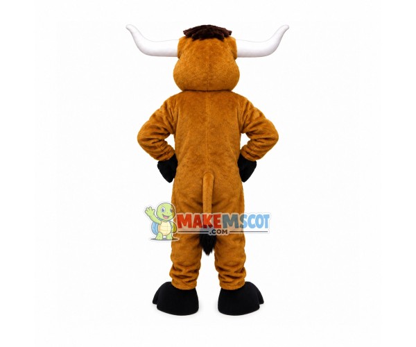 Strong Brown Bull Mascot Costume Strong Brown Bull Mascot Costume