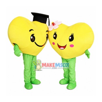 Pair Of Yellow Full Love Mascot Costume