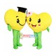 Pair Of Yellow Full Love Mascot Costume Pair Of Yellow Full Love Mascot Costume