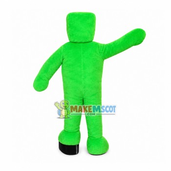 Bright Green Building Block Man Mascot Costume