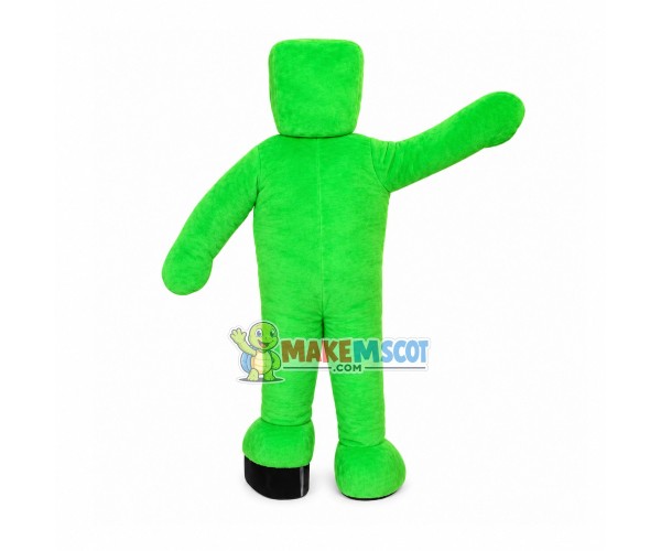 Bright Green Building Block Man Mascot Costume