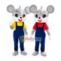 Gray Cute Mouse Brothers Mascot Costume