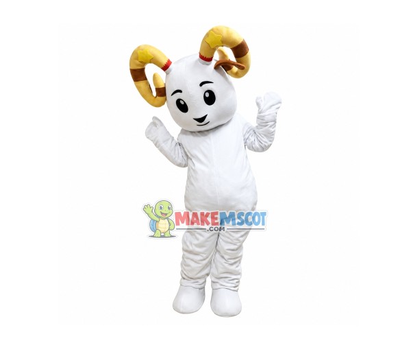 Lively White Sheep Mascot Costume
