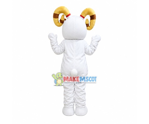 Lively White Sheep Mascot Costume Lively White Sheep Mascot Costume