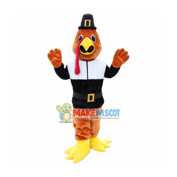 Brown Bird With Jacket Mascot Costume Brown Bird With Jacket Mascot Costume