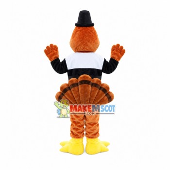 Brown Bird With Jacket Mascot Costume Brown Bird With Jacket Mascot Costume