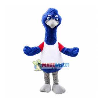 Blue Furry Ostrich Mascot Costume Blue Furry Ostrich Mascot Costume