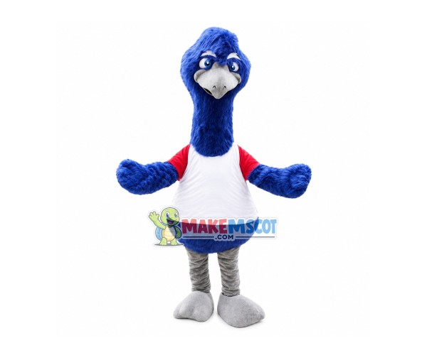 Blue Furry Ostrich Mascot Costume Blue Furry Ostrich Mascot Costume