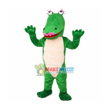 Pink-lipped Crocodile Mascot Costume