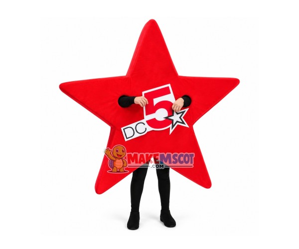 Red Five-pointed Star Mascot Costume