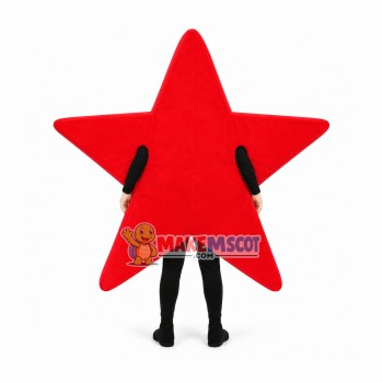 Red Five-pointed Star Mascot Costume Red Five-pointed Star Mascot Costume