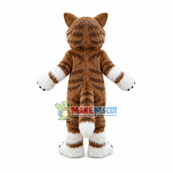 Brown & White Fox Mascot Long Wool Costume Brown & White Fox Mascot Long Wool Costume