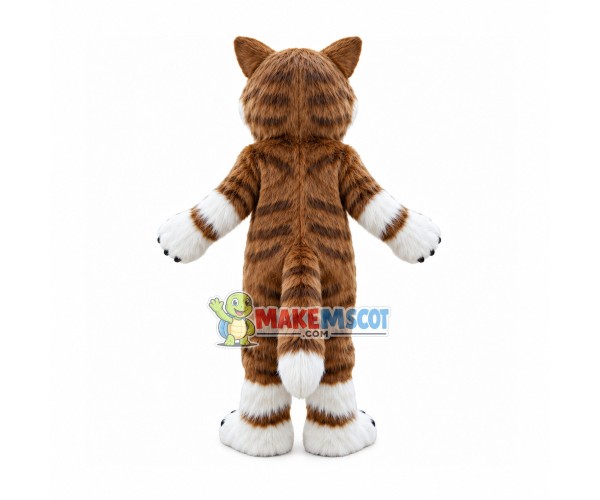 Brown & White Fox Mascot Long Wool Costume Brown & White Fox Mascot Long Wool Costume