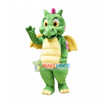 Adorable Green Dragon Mascot Costume Adorable Green Dragon Mascot Costume