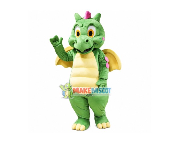 Adorable Green Dragon Mascot Costume Adorable Green Dragon Mascot Costume