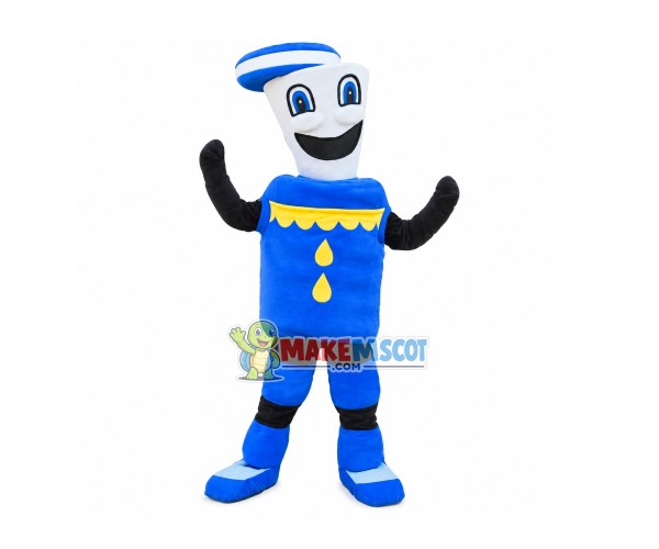 Blue Barrel Of Gasoline Mascot Costume Blue Barrel Of Gasoline Mascot Costume