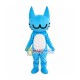 Smiling Cartoon Blue Cat Mascot Costume Smiling Cartoon Blue Cat Mascot Costume