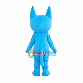 Smiling Cartoon Blue Cat Mascot Costume Smiling Cartoon Blue Cat Mascot Costume