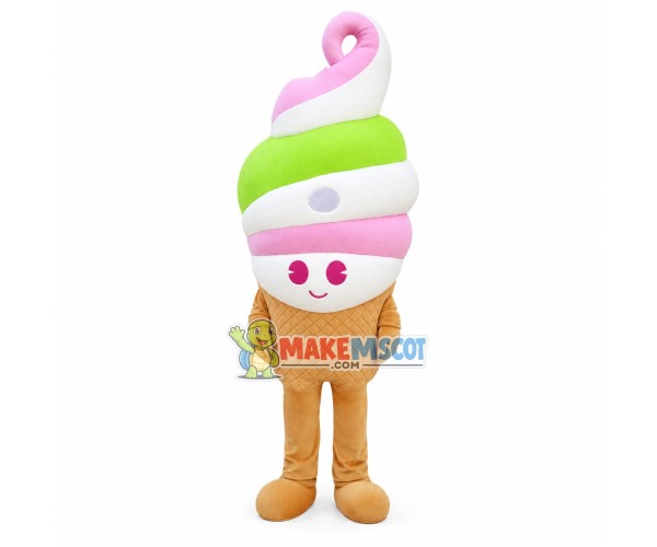 Mixed Flavor Ice Cream Cone Mascot Costume Mixed Flavor Ice Cream Cone Mascot Costume