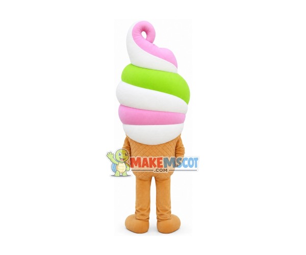 Mixed Flavor Ice Cream Cone Mascot Costume Mixed Flavor Ice Cream Cone Mascot Costume