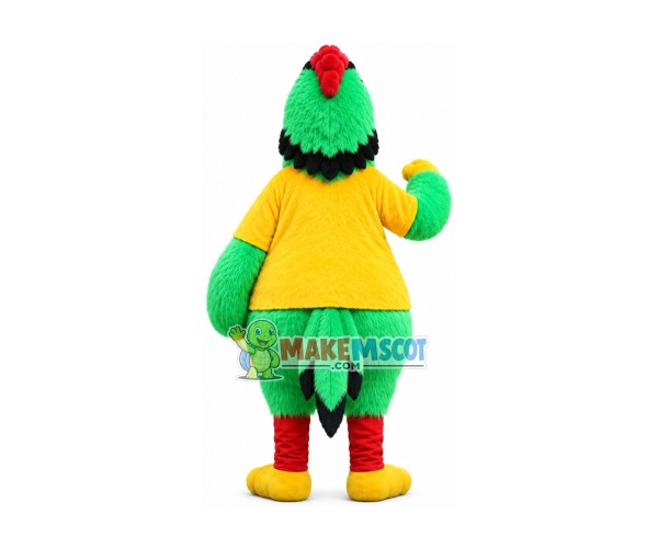 Surprised Green Furry Bird Mascot Costume Surprised Green Furry Bird Mascot Costume
