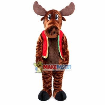 Frank Moose In Vest Mascot Costume