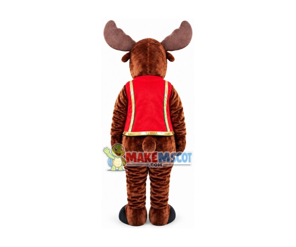 Frank Moose In Vest Mascot Costume