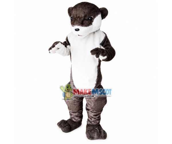 Quiet Gray Beaver Mascot Costume Quiet Gray Beaver Mascot Costume