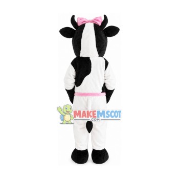 Prolific Cow With Bow Mascot Costume Prolific Cow With Bow Mascot Costume
