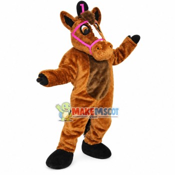 Merry Brown Horse Mascot Costume