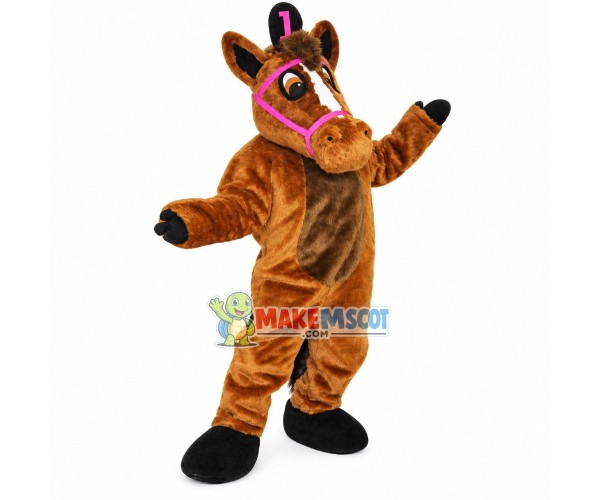 Merry Brown Horse Mascot Costume Merry Brown Horse Mascot Costume