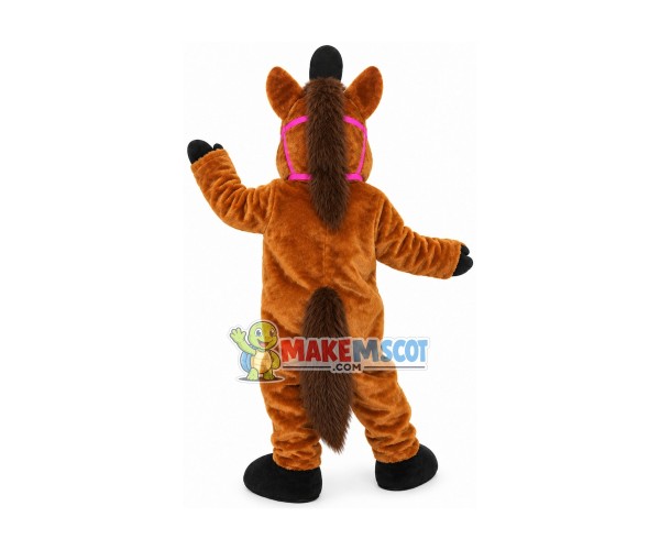 Merry Brown Horse Mascot Costume Merry Brown Horse Mascot Costume